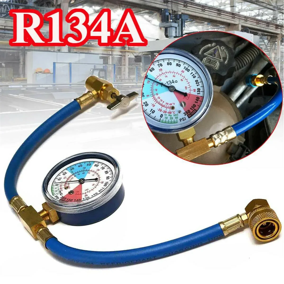 Auto Veicolo R134A Aria Condizionata Refrigerante Ricarica A/C R134A Tubo Tubo Gas Gauge Kit Auto Ac Tubo Aria Condizionata Valvola Calibro Ne