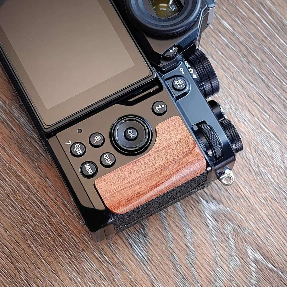 Solid Wood Finger Handle Wooden Hand Grip For Nikon ZF Digital Camera Ebony Walnut Lightweight Improves The Grip Feel
