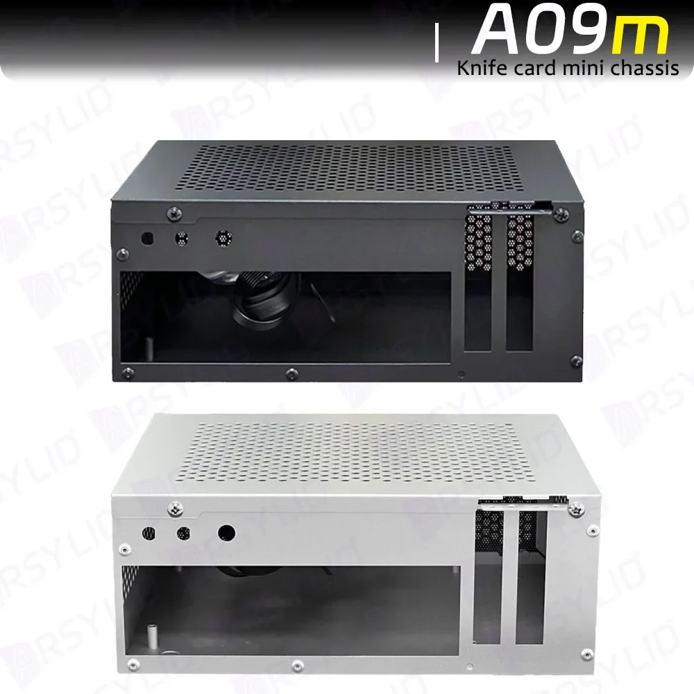 PC Case Computer Chassis Frame Mini ITX Desktop Case PC Chassis A09m 3.8L ITX Chassis Knife Card A4 HTPC Portable Computer PC Support PCIe 2.5' SSD Drive Mini IPC Flex PSU