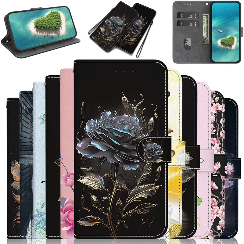 Stand Flip Painted Pattern Wallet Case
