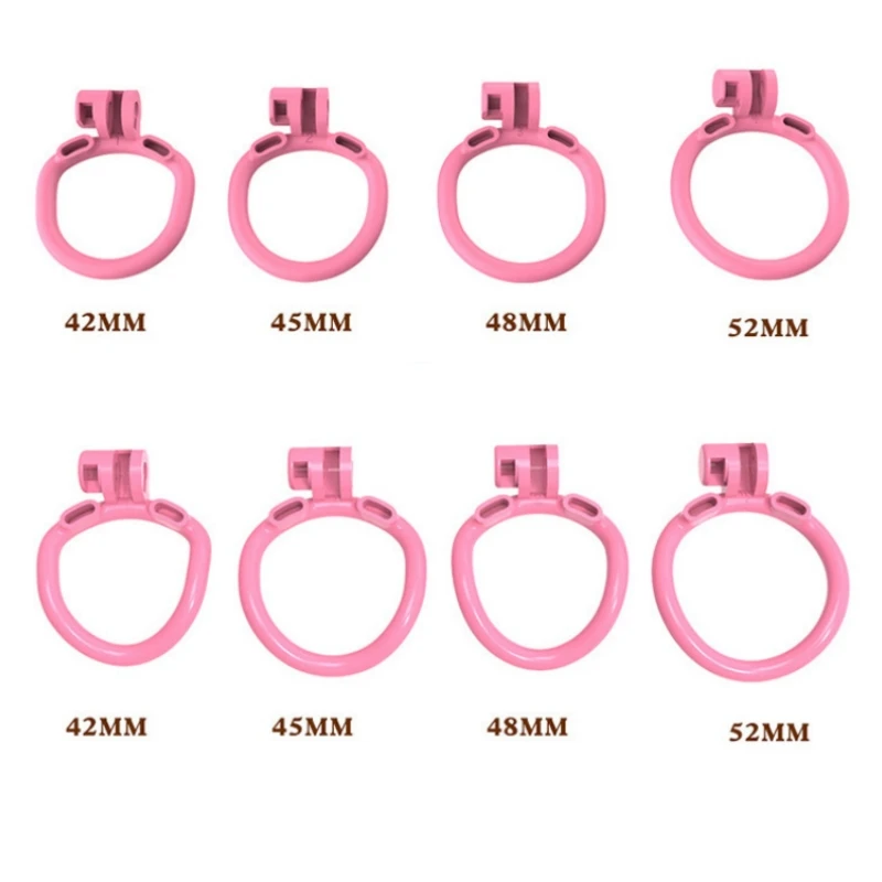 Flat Chastity Lock Ascetic Escape Proof Chastity Cage 4 Size Rings Adult Erotica Male Gay Sex Toys