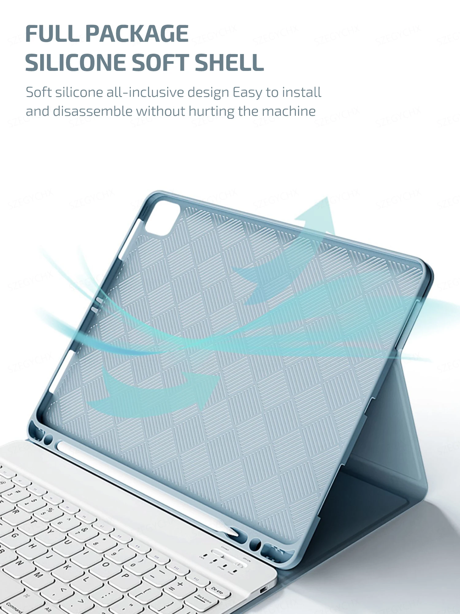 Teclado Mágico sem Fio para Ipad Teclado Bluetooth Mouse para Ipad Pro 11 Ipad 10th 2023 2023 Air 9.7 10.2 9th Geração - Imagem 4