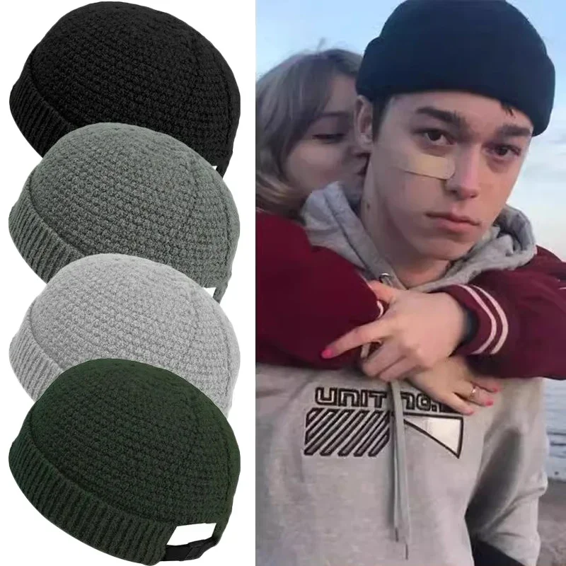 2024 NEW Knitted Baseball Cap Men Beanie Warm Soft Winter