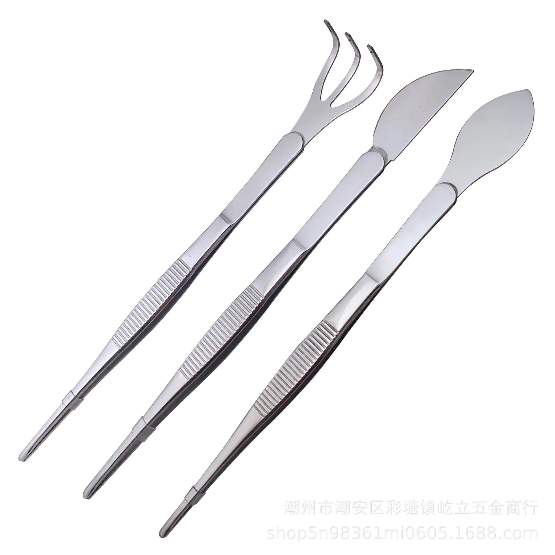 304 Stainless Steel Tweezers Straw Harrow Potted Tool Soil Loosening Tweezers Rake Dual-purpose Gardening Tool Fleshy tweezer tool