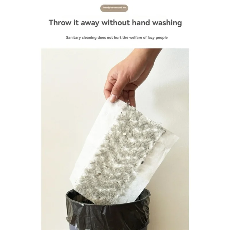 Dust Removal Paper Hand Free Wash Plus Velvet Electrostatic Dust Removal Paper Lazy Mop Floor Cleaning Artifact-AT64
