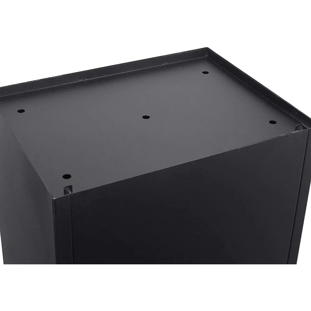 Large Steel Freestanding Floor Parcel Package Drop with Locking Letterbox Drop Mail Box with Multi Compartments, Black