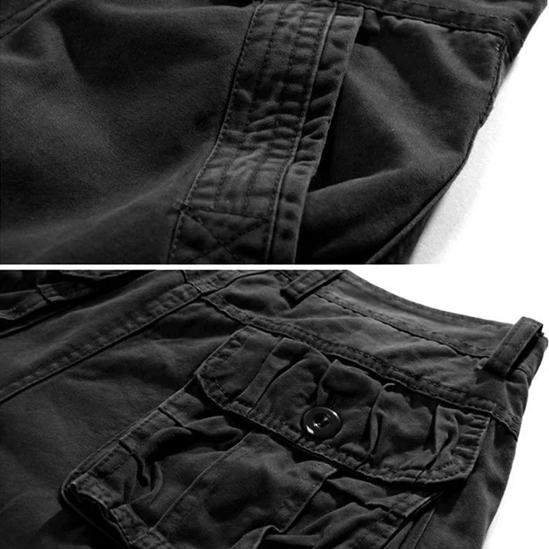 Summer Men's Shorts Jogging Straight Casual Shorts Military Tactical Pants Anti-Tear Loose Outdoor Cargo Shorts Retro Shorts