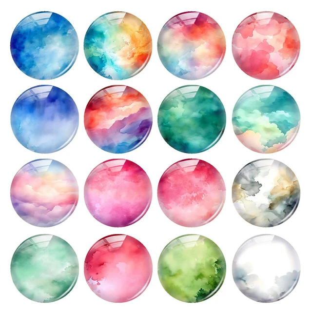 WHOLESALE 16mm Glass Cabochons - Set of 80 Galaxy Flat Back charms