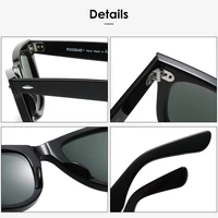 ROGBAE lunettes de soleil inclinables hommes classiques lentille en verre lunettes de soleil en acétate R214s marque de luxe Rivet Design lunettes femme lunettes de soleil 4