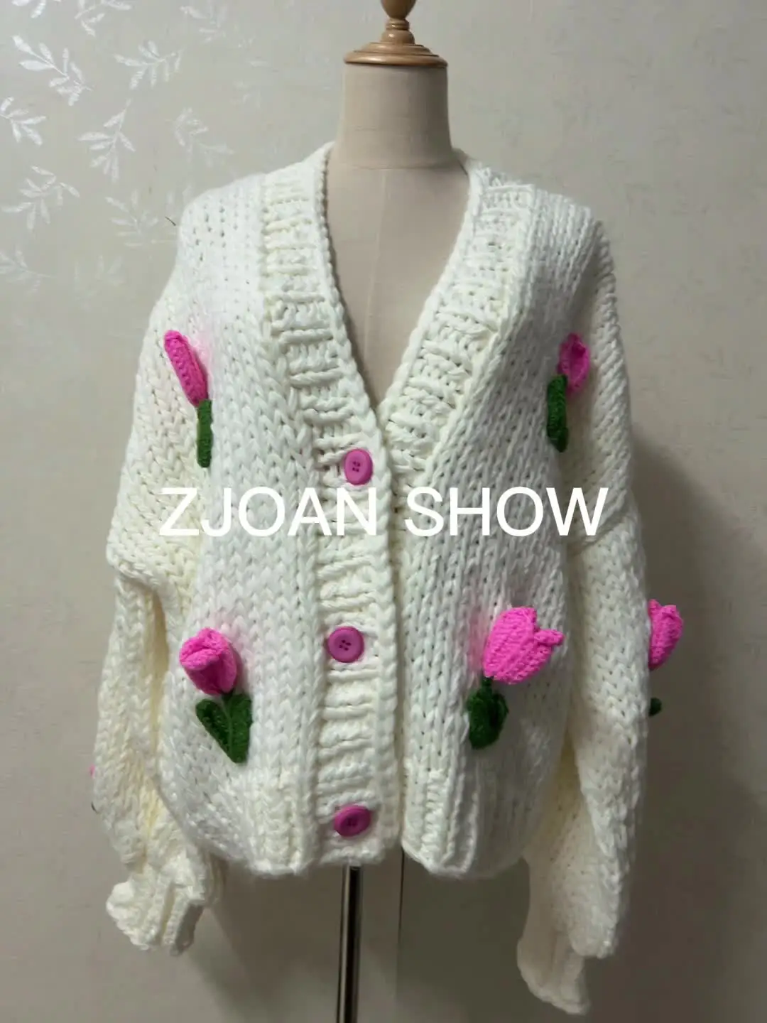 トップス FAKE AS FLOWERS KNIT CARDIGAN Flower Vintage Crochet Sweater | Crochet Flower Cardigan