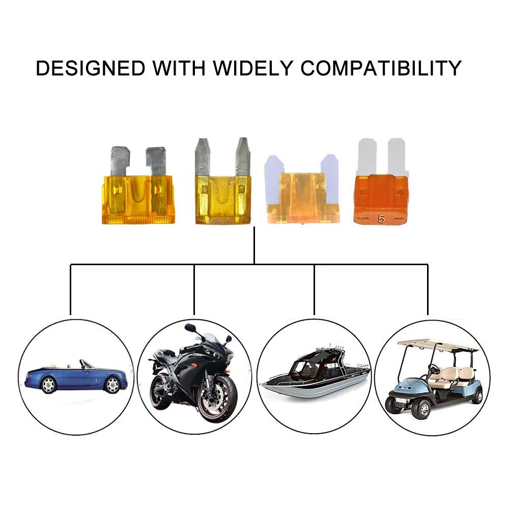Circuit Adapters And Fuse Set 24pcs 4 types of 12V Additional Circuit Adapters And Fuse Kits-Tap Car Fuse Holder With MICRO2 Mini ATC ATS Thin Tap Adapter