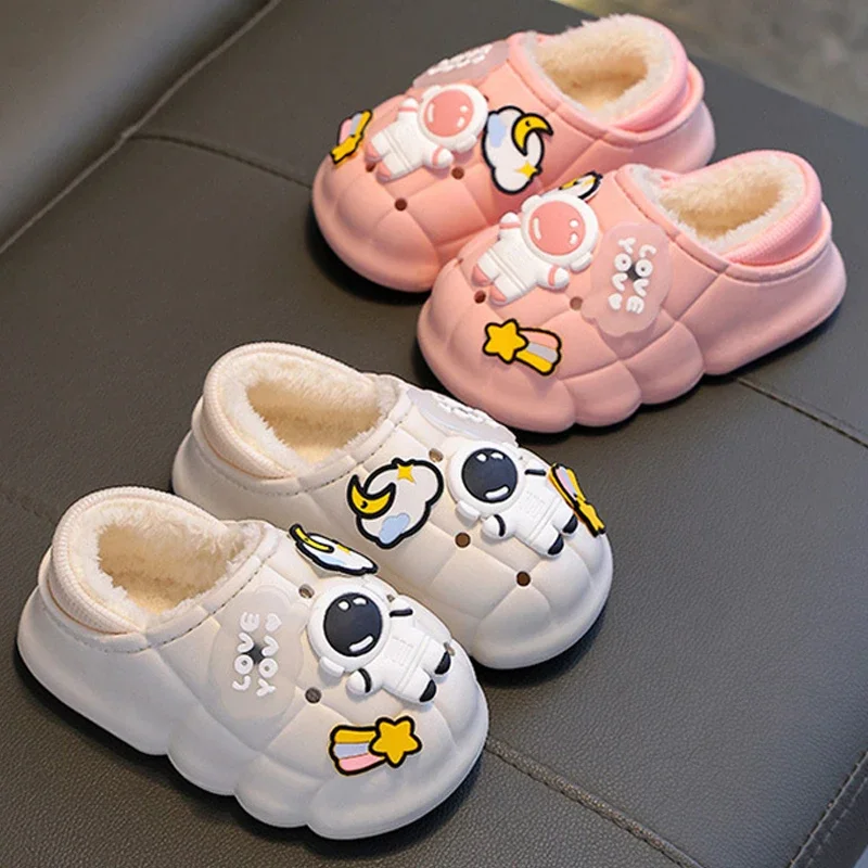 Winter Children Cotton Slippers Boys Girls Kids Non Slip Warm