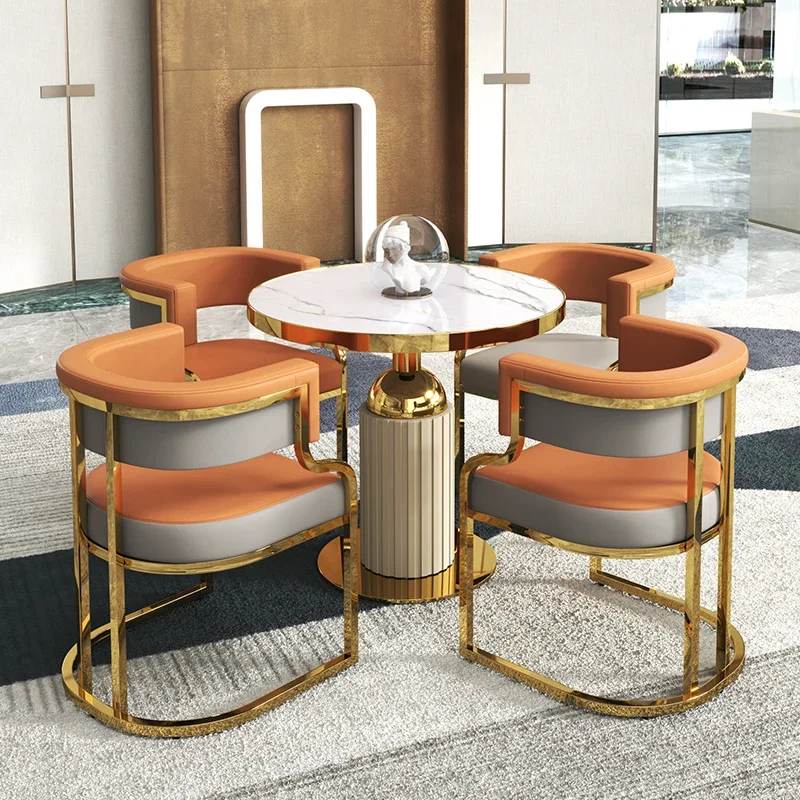 Light luxury negotiation table and chair combination beauty salon store rest area reception round table chair