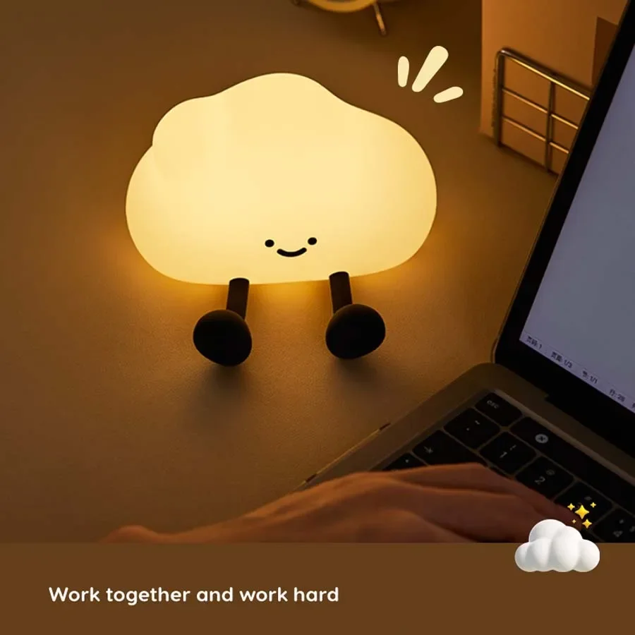 구름 밤 빛 터치 머리맡 램프 룸 장식 어린이를위한 USB 충전식 분위기 빛 선물 침실 실내 LED 조명