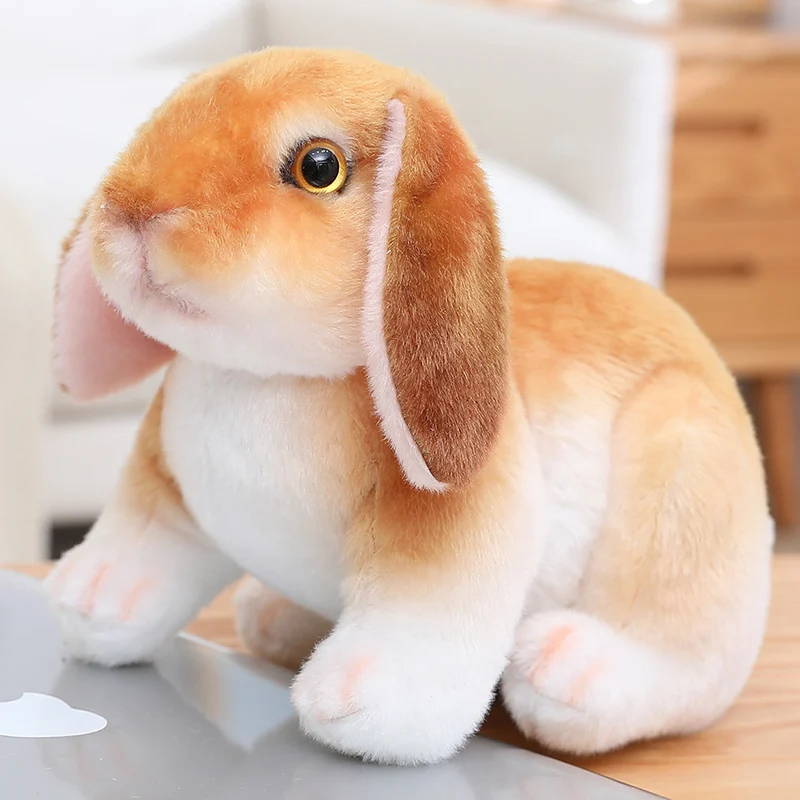 Nice Simulation Cute Rabbit Plush Fur Realistic Kawaii Animal Easter Bunny Rabbit Toy Model Gift Home Decoration