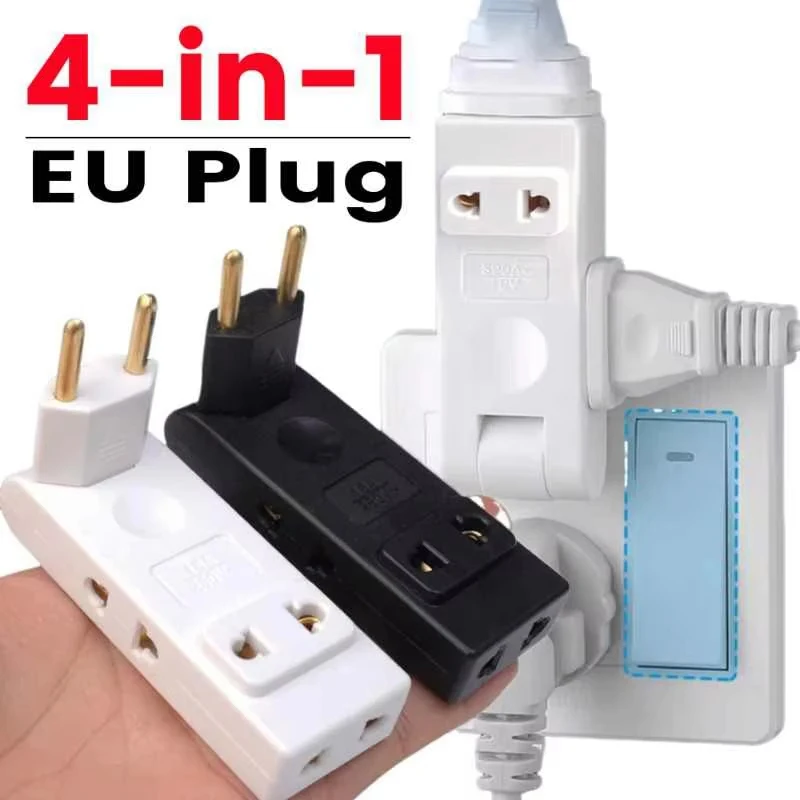 ABS Copper 4 In 1 EU Plug Extension Socket Adapter