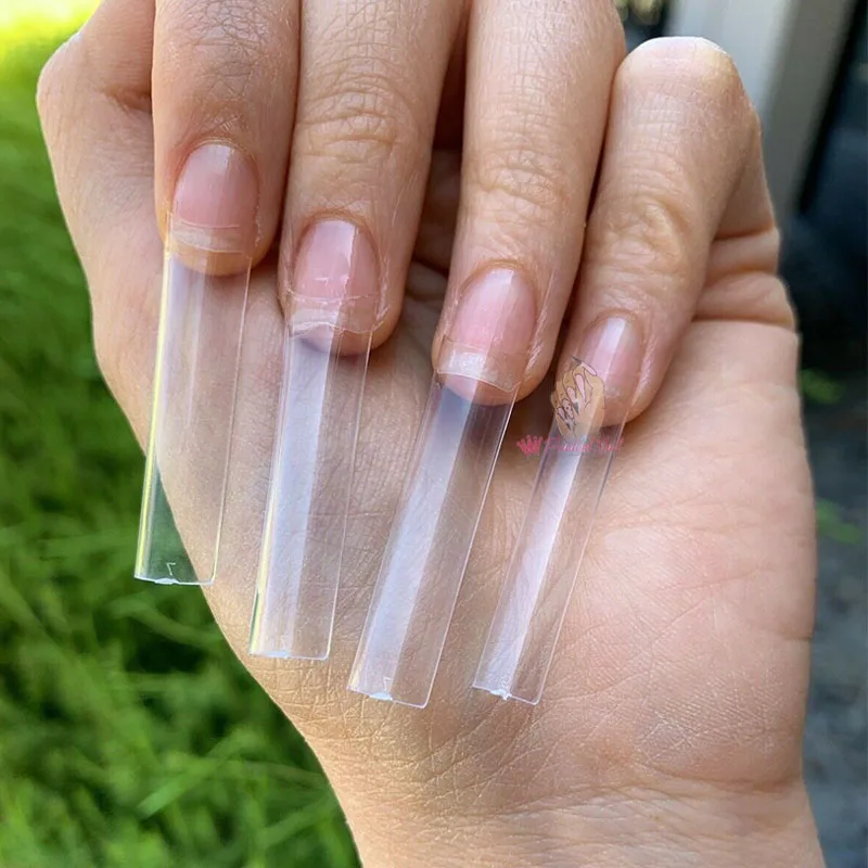 500pcs No C Curve Xxl Square Straight False Nail Tips Half Cover Clear Extra Long Fake Nails False Nails Aliexpress