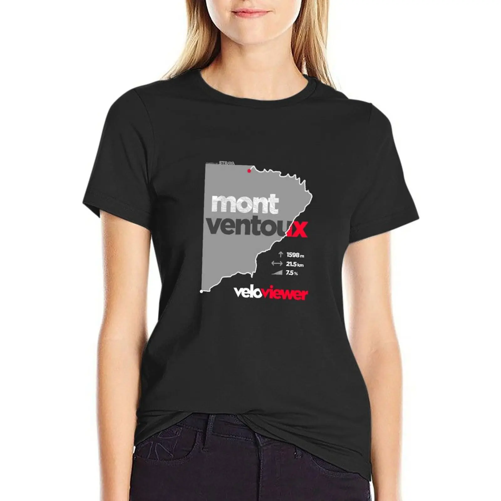 VeloViewer Mont Ventoux Abstract - T-Shirt graphics summer clothes Short sleeve tee Women t shirt