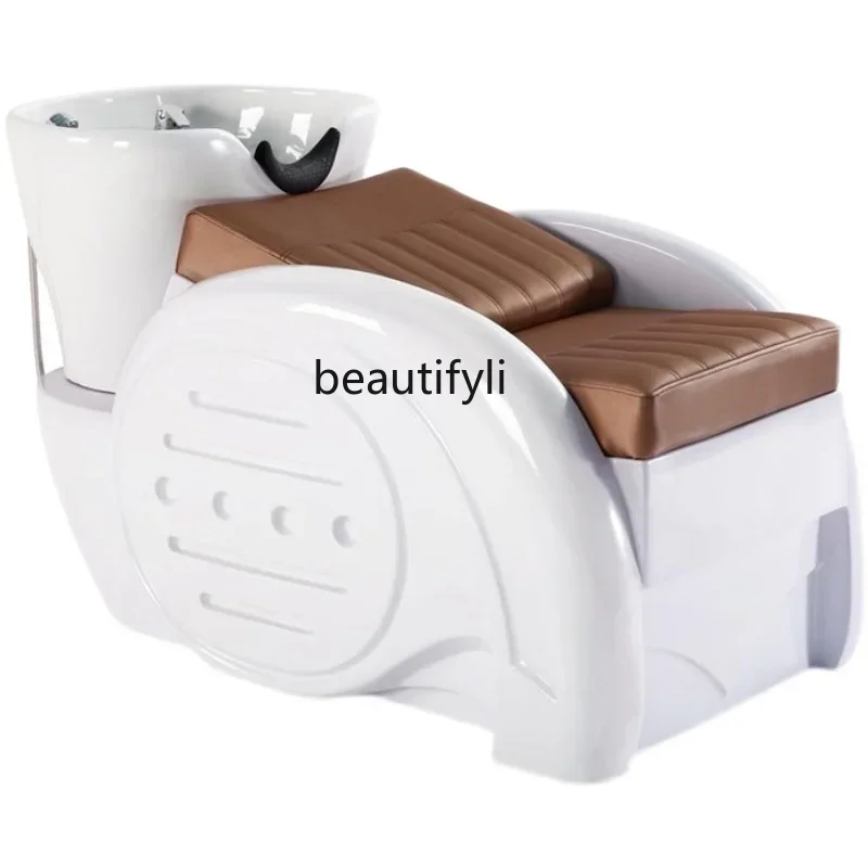 Excellent Half LyingShampoo Chair Hair Salon Hair Saloon Dedicated Sitting Flushing Bed Ceramic Basin Energy-Saving Water Heater air conditioning fan fog free humidification cooling fan water cooling tower fan energy saving soft shaking head