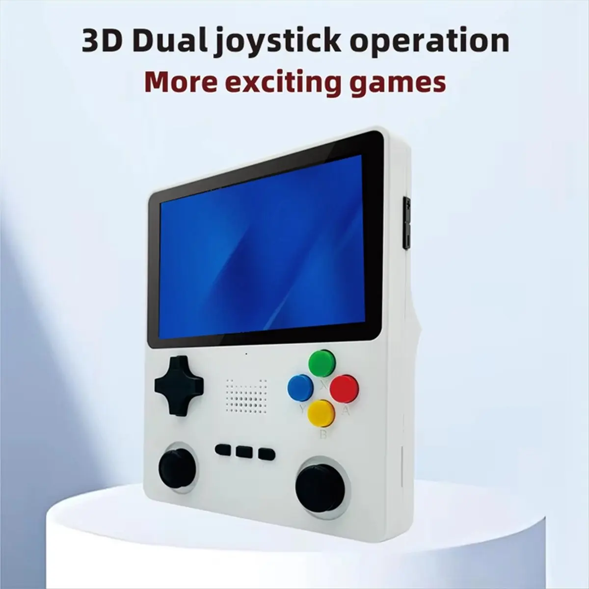 A10R R39S 레트로 휴대용 비디오 게임 콘솔 리눅스 시스템 4인치 IPS 화면 휴대용 포켓 PSP 비디오 게임 플레이어 64GB 화이트