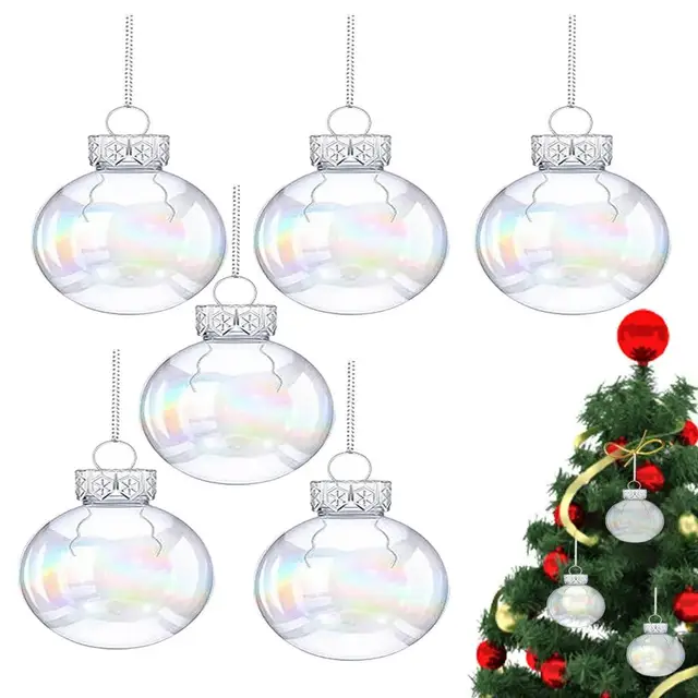 Clear Ornament Balls Fillable Durable Christmas DIY Plastic Hollow Ball  Portable Bulb Ball Xmas Tree Hanging Ornaments Decor - AliExpress