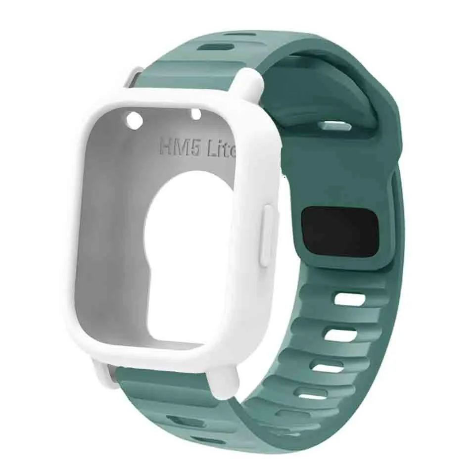 Silicone Strap & Bumper Cover for Smartwatch - Sporty Replacement Wristband Protector