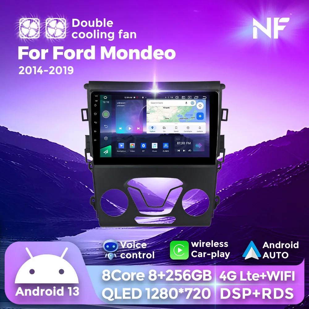 

Android 13 GPS Navigator Car Automotive Multimedia Player Wireless Carplay For Ford Mondeo 5 Fusion 2014-2019 DSP+RDS Car Radio
