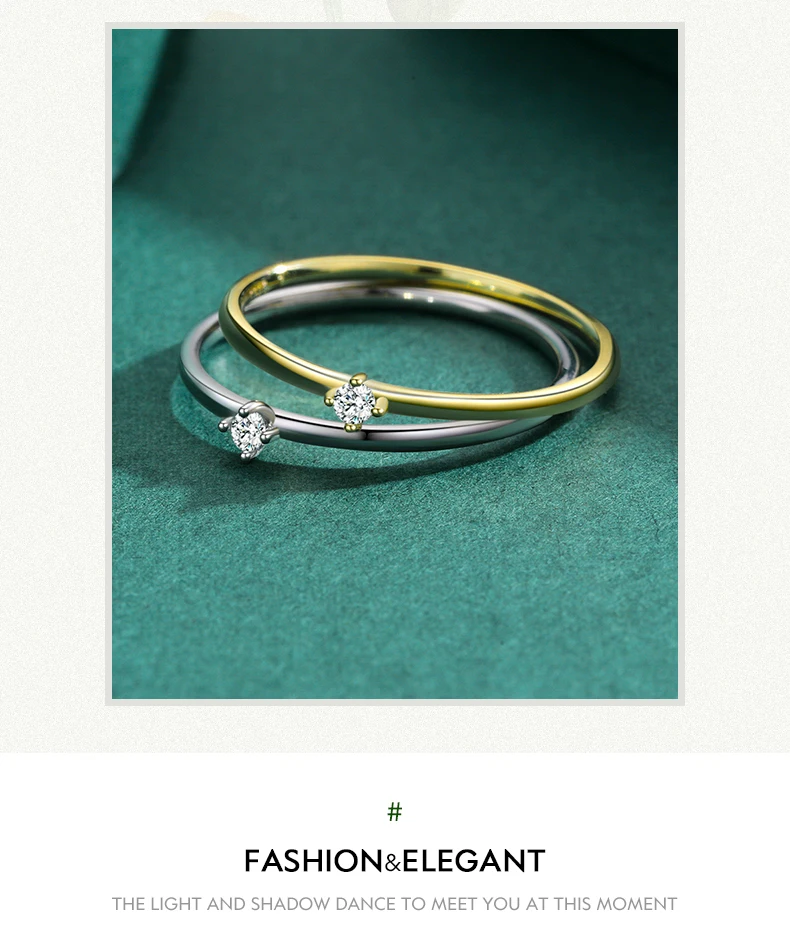 MODIAN Exquisite D Color Round Moissanite Finger Rings 925 Sterling Silver Classic Twinkling Wedding Jewelry For Women Gifts