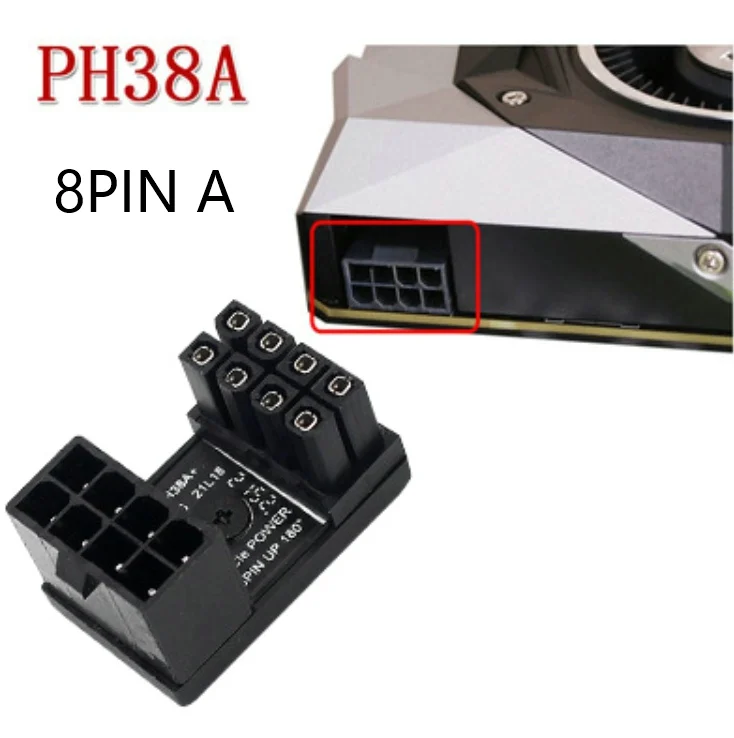 optical cord GPU PCIe 8 Pin U Turn 180 Degree Angle Connector Power Adapter Board for Desktops Graphics Card hdmi cables Cables & Adapters