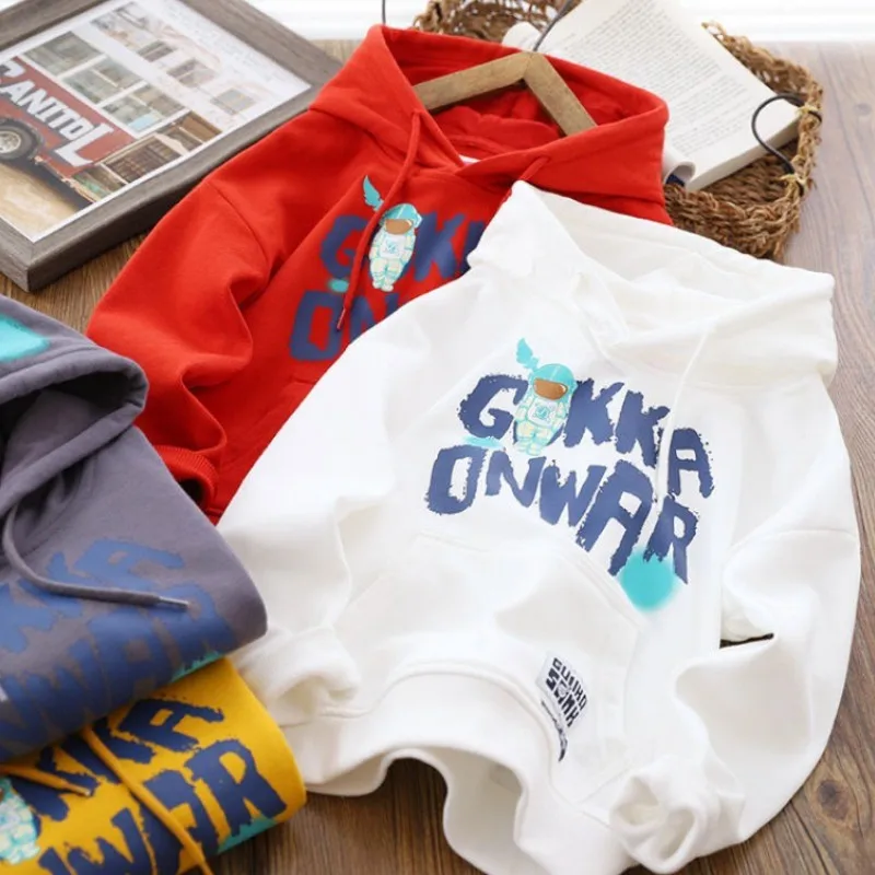 

Boys Hoodies Sweatshirts Cotton Tops Outwear 2023 Fashion Spring Autumn Windproof Kids High Quality Children's Clothing