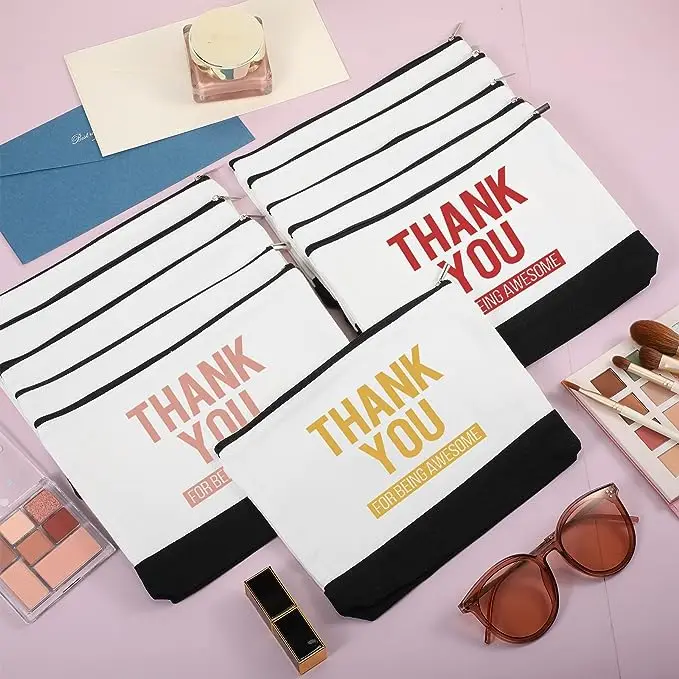 Sublimation Blank Cosmetic Bag Black Bottom Women's Make Up Bag Polyester Portabl For Heat Transfer Printe Storage Pencil Bags 5