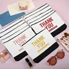 Sublimation Blank Cosmetic Bag Black Bottom Women's Make Up Bag Polyester Portabl For Heat Transfer Printe Storage Pencil Bags 5