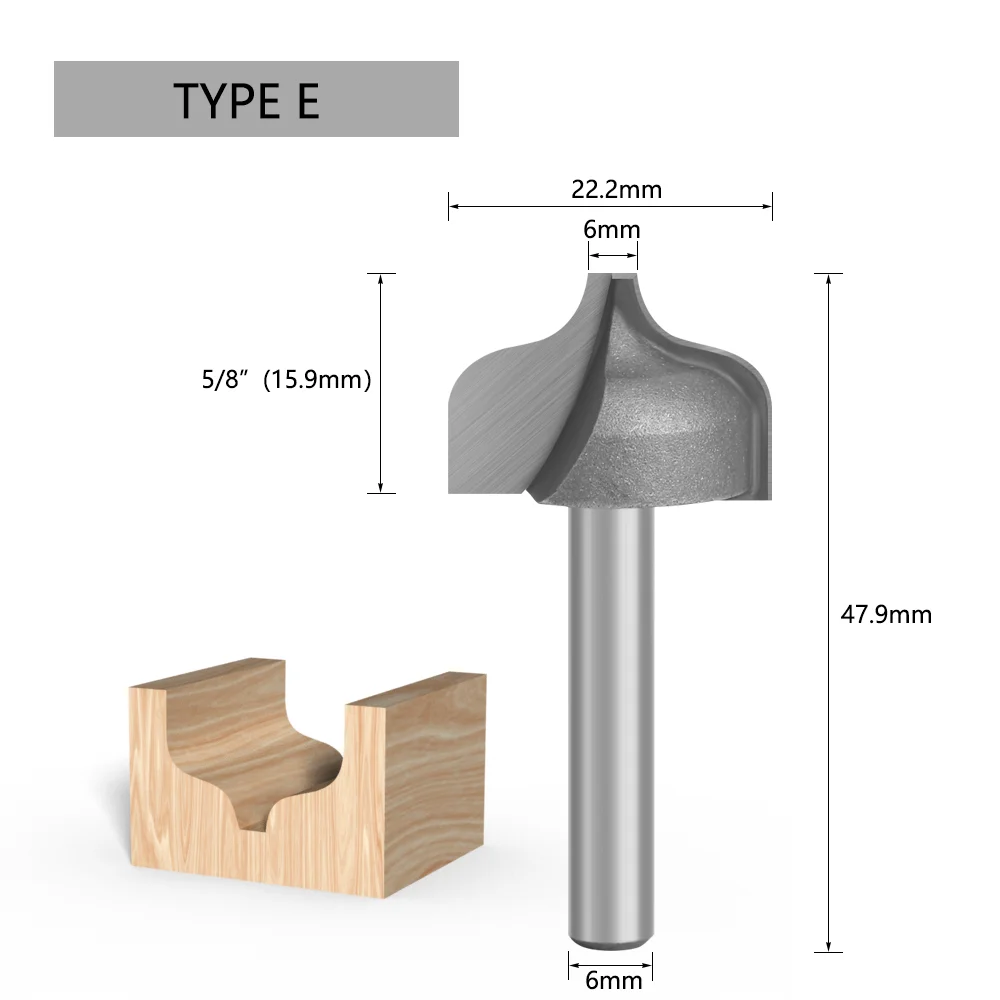 LAVIE 1pc 6mm Offenes Ende Carving Spitze Messer Bit 3D Holzbearbeitung Einsatz CNC Router Bit Holz Cutter MC06004 – Detail 5