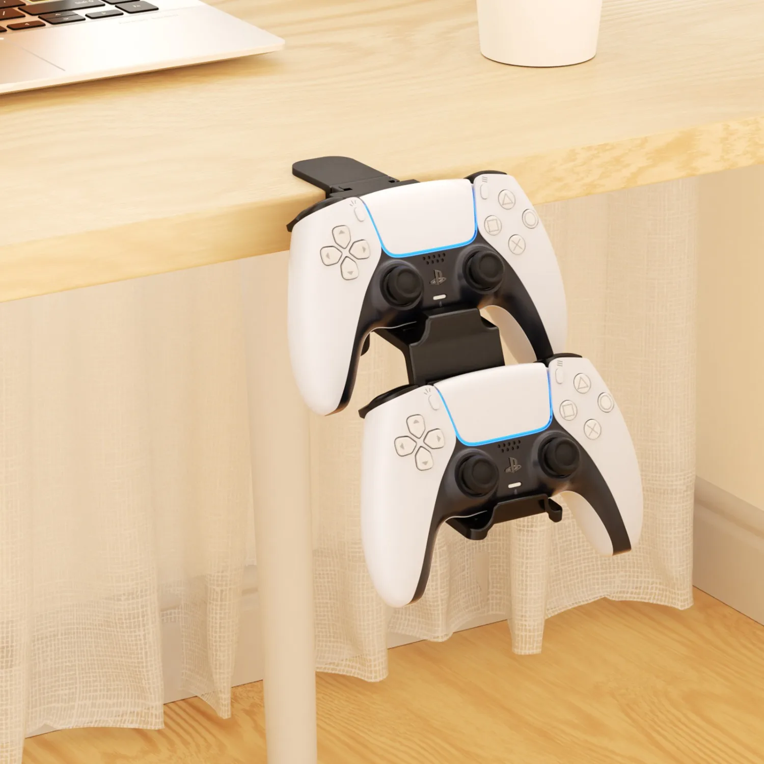 Adjustable Game Controller Holder By The Table Double-layer Storage Rack/Mobile Game Accessory Stand Gaming Controller Bracket