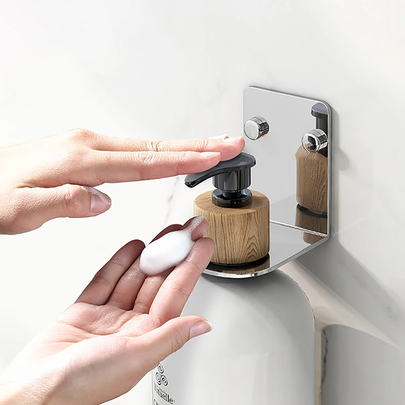 Distributeur de gel hydroalcoolique mural, angle de côté montrant le support.