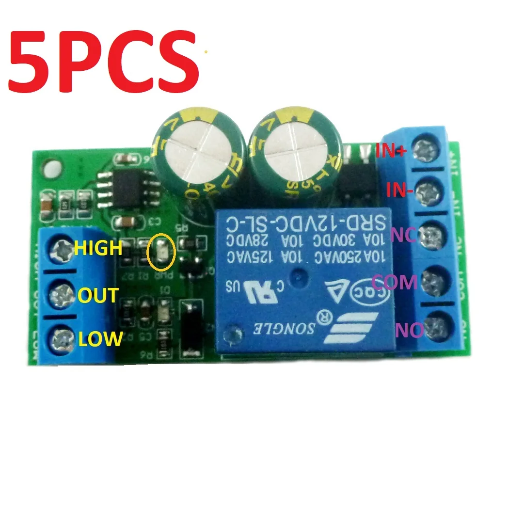 

5 Pcs 12V Water Level Automatic Controller Liquid Sensor Switch Solenoid Valve Motor Pump Automatic Control Relay Module