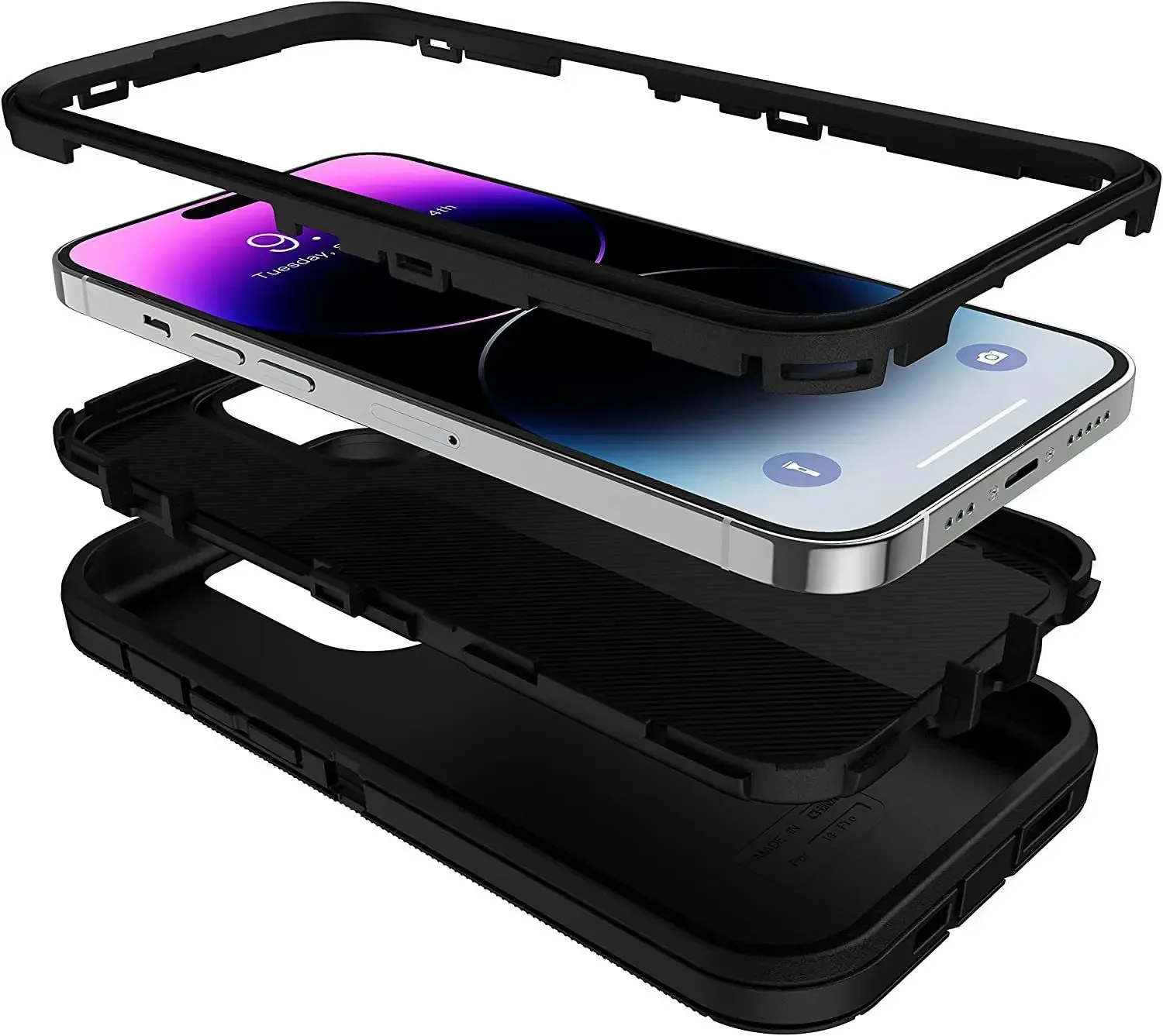 Luxury 3-in-1 Shockproof Armor Case with Soft Bumpers and Protective Hard Cover