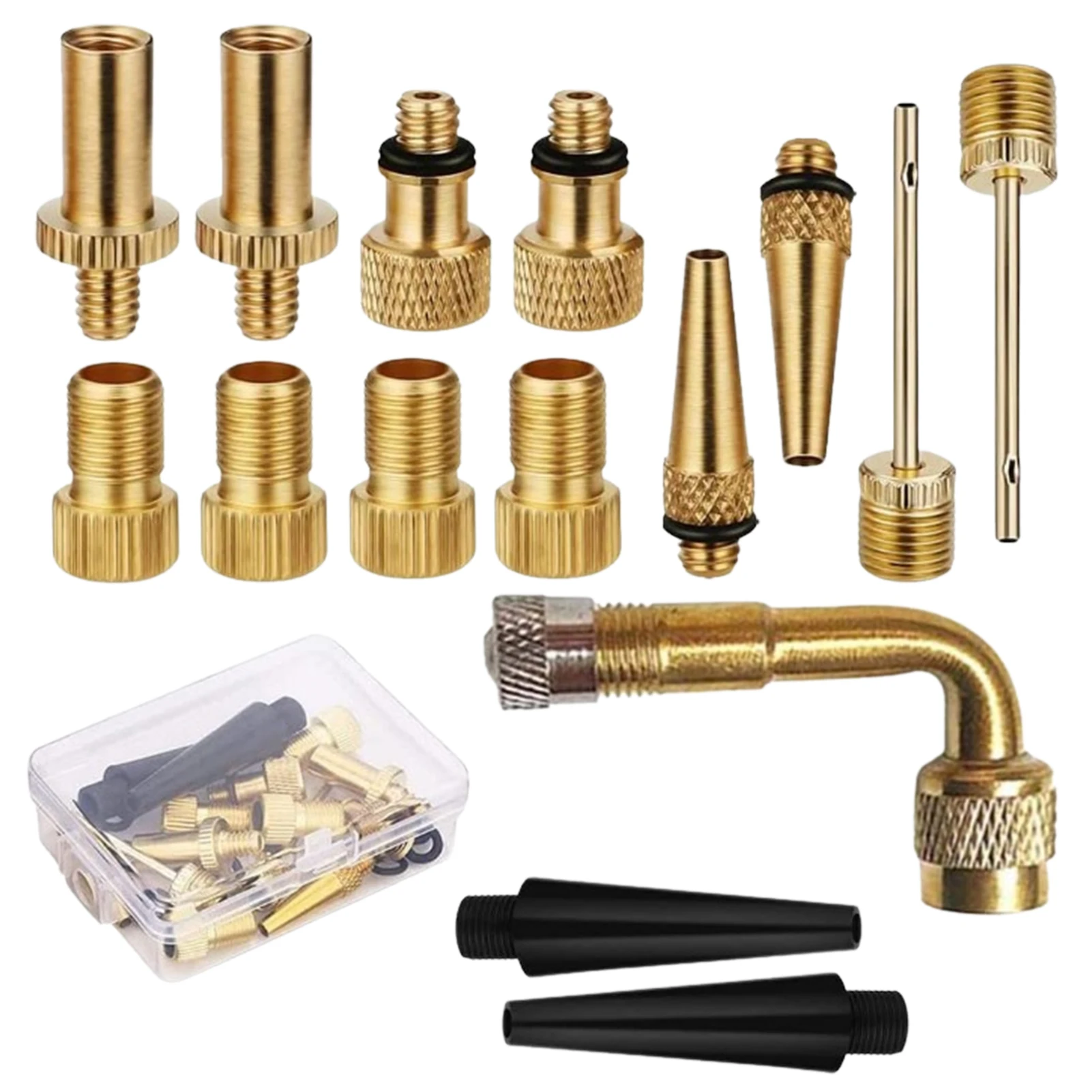 Bike Tire Valve Adapters DV AV SV Tire Valve Iator Adapters Set Ball