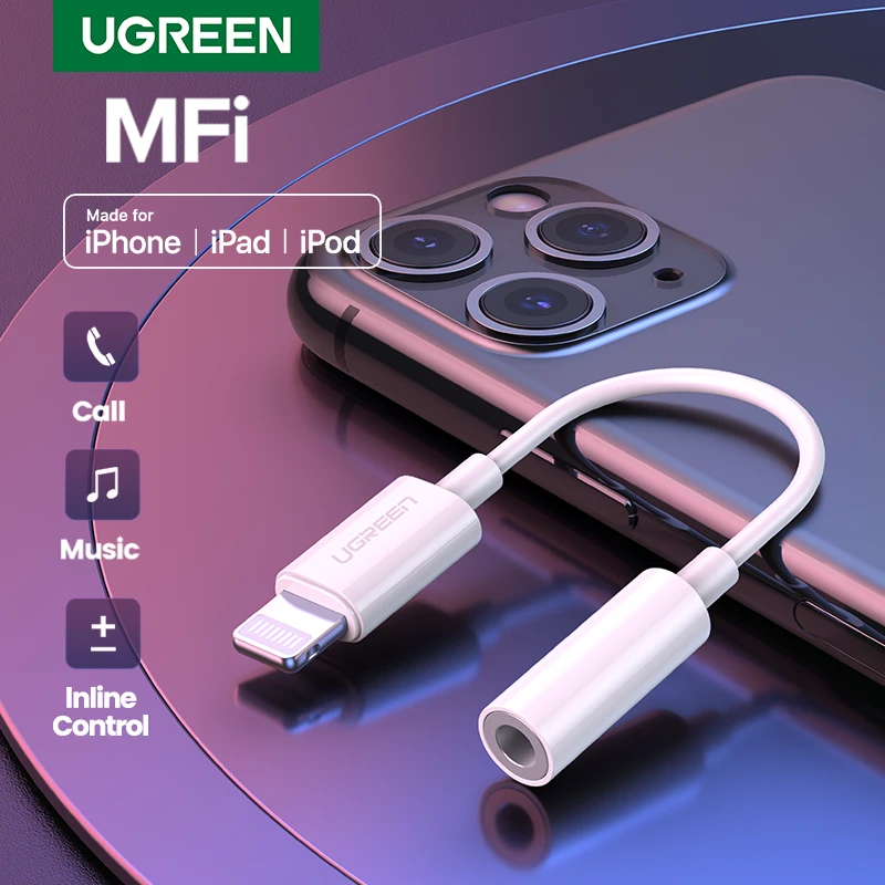 Ugreen MFi Lightning to 3.5mm Jack Headphones Adapter 3.5 AUX Cable