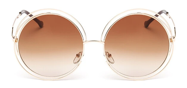 Vintage Oversized Round Mirror Sunglasses with Metal Frame