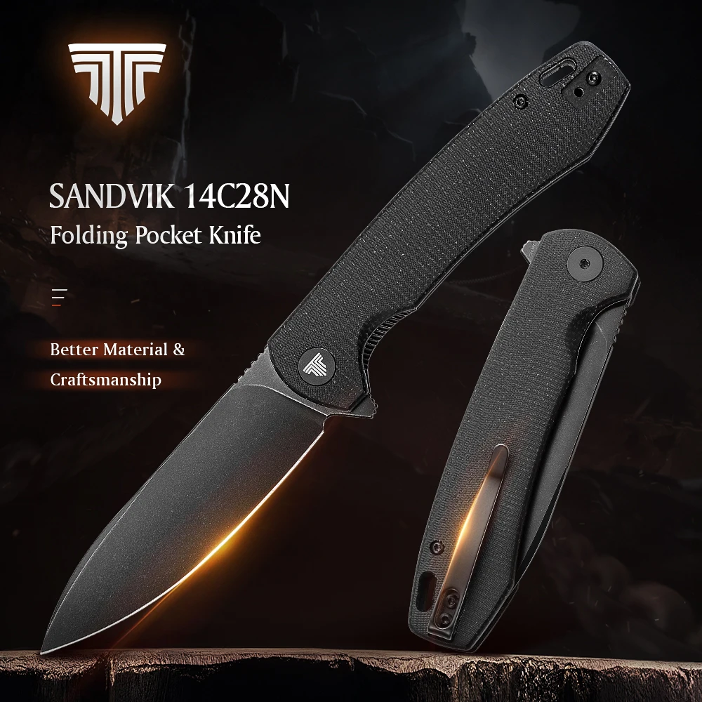 TRIVISA Folding Pocket Knife for Men，Sharp EDC Camping Knife With