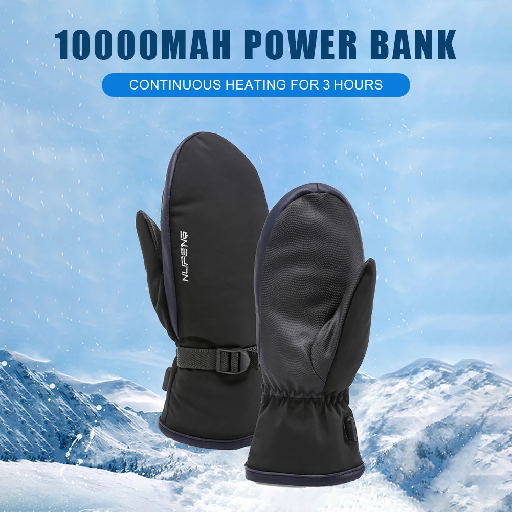 Electric Heating Gloves USB Charging Hand Warmer Gloves Waterproof 3 Gear Temperature for Outdoor Camping Hiking 2