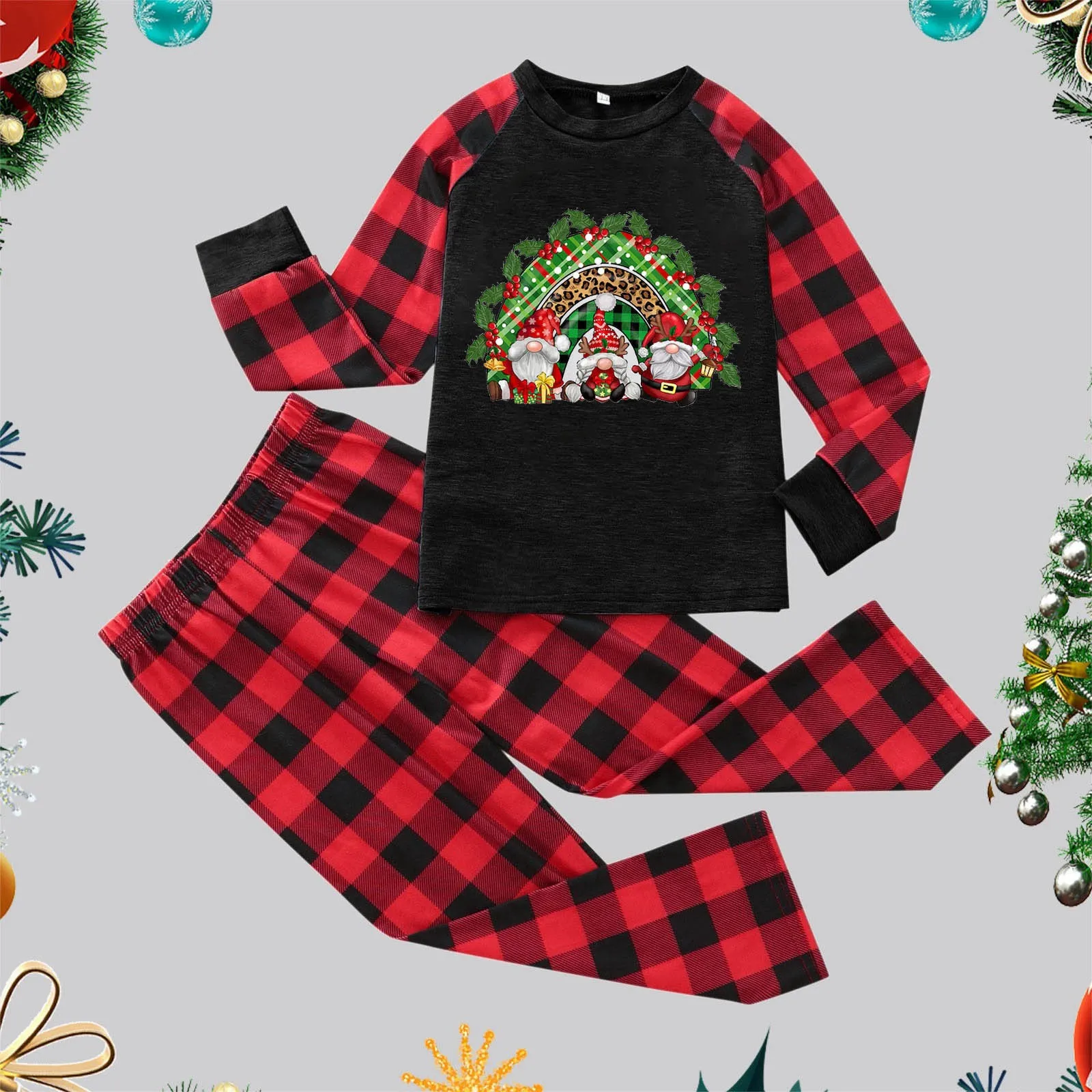 thumbnail image 1 of Pijamas familiares a juego para Navidad 2024 Querida Feliz Navidad Pijamas familiares a juego para adultos, niños y bebés con estampado navideño, 1 of 5