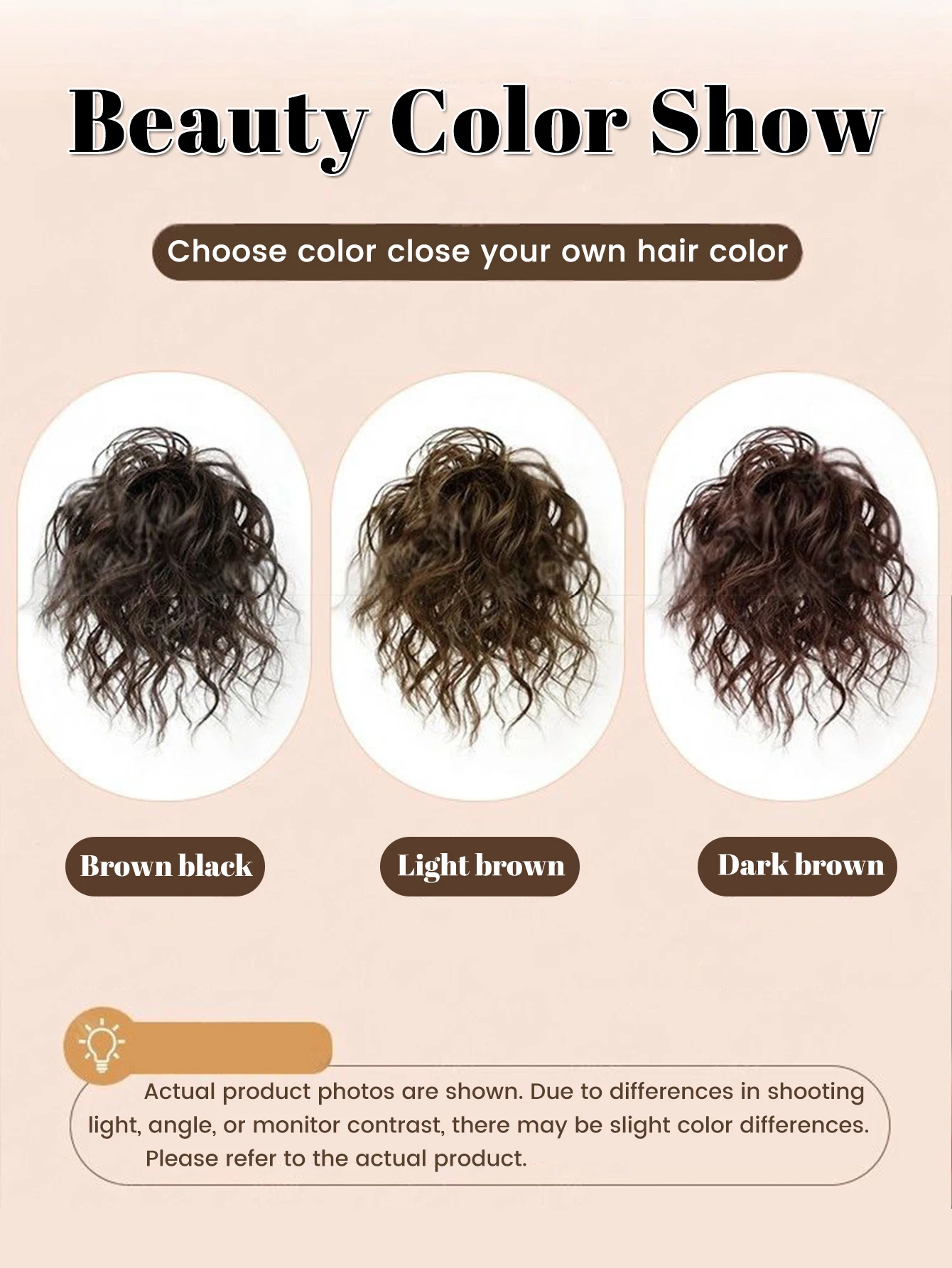 Synthetic Curly Hair Bun Wig for Women Daily Party Use