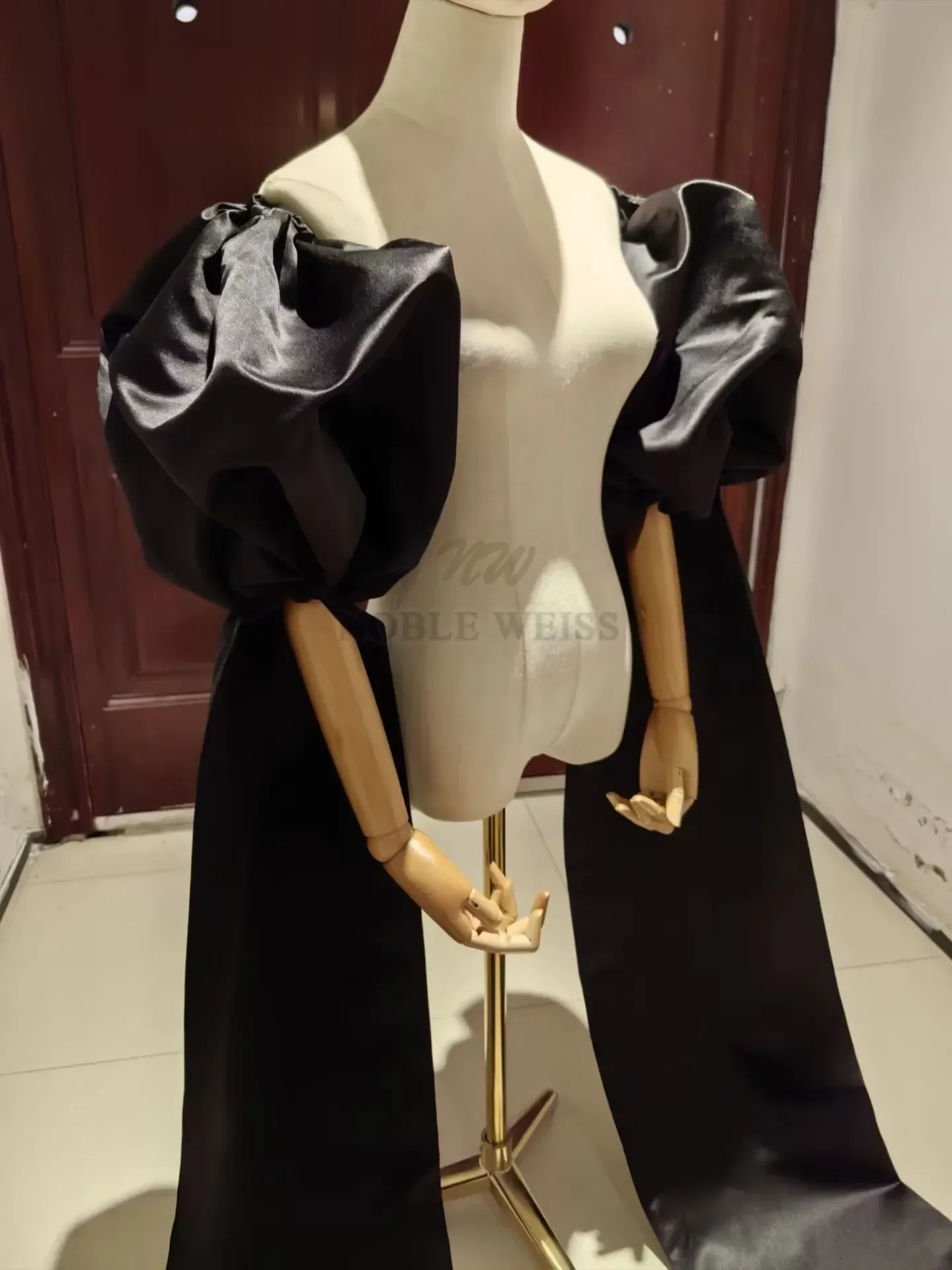 Satin Seperate Sleeve Long Drag Bride Wedding Party Covered Arm Model Photography One Pair Seperate Sleeve Removeable wedding sleeve accessories
