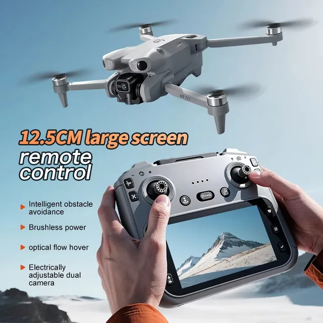 4K Dual Cameras 4.3-inch Screen Control Brushless WiFi Professional Aerial Photography Quadcopter 2026 New GT50 Mini Drone with
