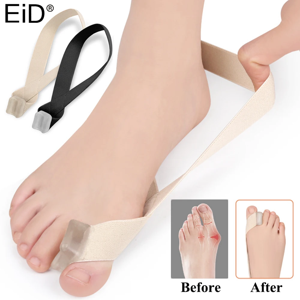 Silikon Toe Separator Hallux Valgus Bunion Corrector Spannung Strap Orthesen Fuß Knochen Daumen Teller Valgus Korrektur Gel Pad
