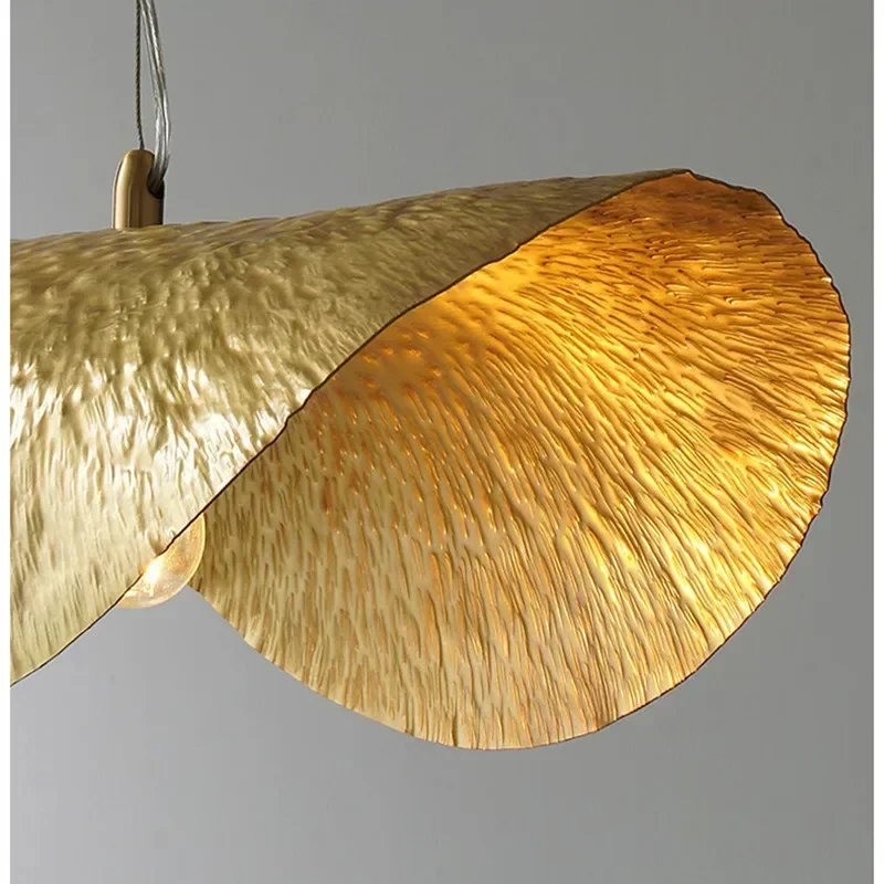 New Chinese Lotus Leaf Chandelier Zen Tea Table Hot Pot Kitchen Retro Creative Light Luxury Staircase Bar Decorative Lighting 5