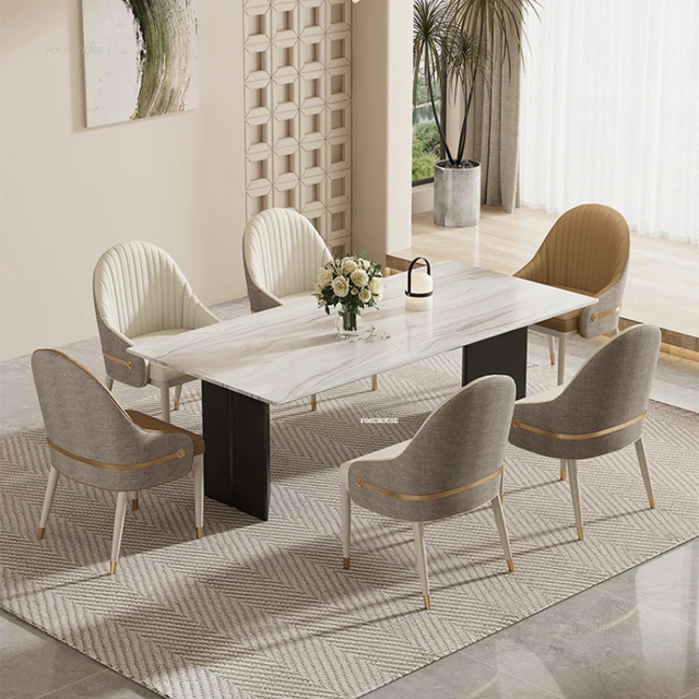 Cream Style Restaurant Thickened Dining Chairs Designer Hotel Leisure Dining Chair Comfortable Sedentary Back Chairs for Kitchen 3