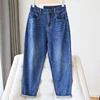 High Waist Loose Fit Straight Leg Denim Jeans for plus Size Women Spring Autumn New Sle Harlan Dad Pants Thinming Sister